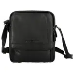 Pánska kožená crossbody taška čierna - Greenwood Vaios