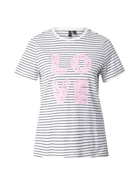 VERO MODA Tričko 'VMSIMONE'  ružová / čierna / biela