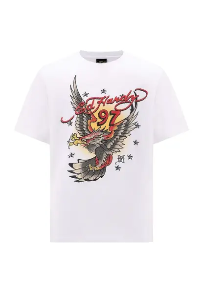 Ed Hardy Tričko '97 Eagle'  olivová / červená / biela