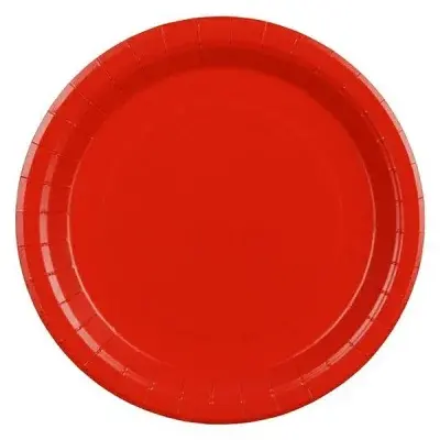 Talíře papírové červené 23 cm 6 ks