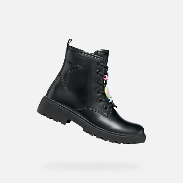 Černé dívčí kotníkové boty Geox Casey