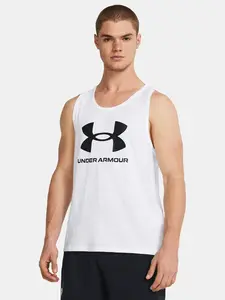 Under Armour Tílko UA SPORTSTYLE LOGO TANK-WHT - Pánské