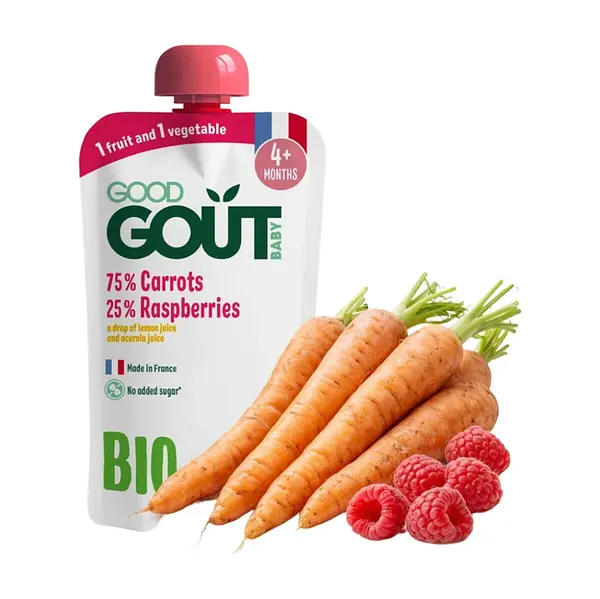 GOOD GOUT Mrkva s malinami 4m + BIO 120 g