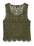 VERO MODA Vyšívaný top 'VMELSA'  olivová
