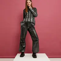 Koton Shiny Foil Printed Sweater Knit Pattern Long Sleeve Crew Neck