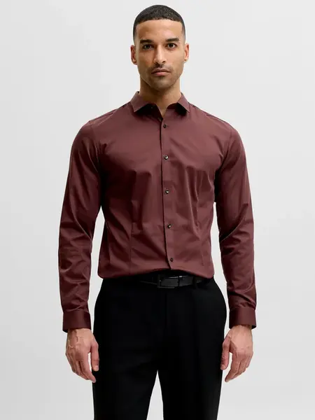 Jack & Jones Premium Košeľa 'JJPRParma'  hnedá