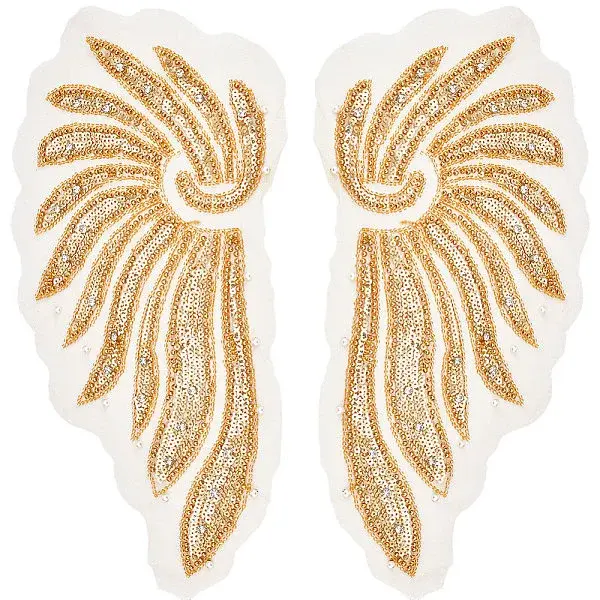 2Pcs 2 Styles Polyester Embroidery Sew on Appliques