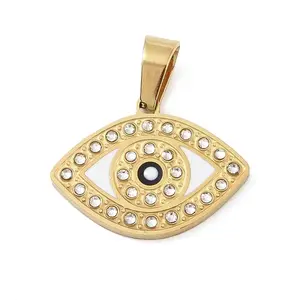 Ion Plating(IP) 304 Stainless Steel Enamel Rhinestone Pendants