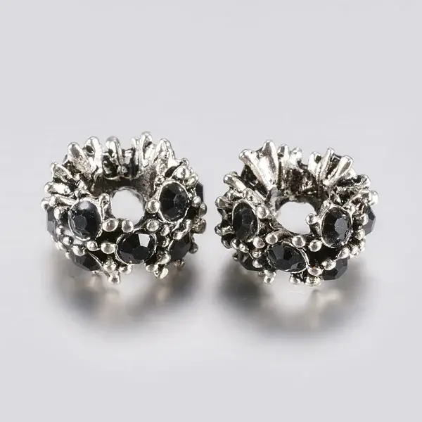 Tibetan Style Alloy Rhinestone European Beads