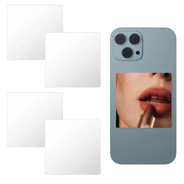 4Pcs Square Acrylic Mirror Wall Sticker