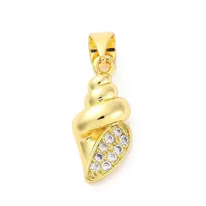 Brass Micro Pave Cubic Zirconia Pendants