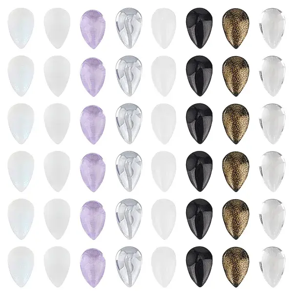 96Pcs 8 Colors Teardrop Glass Charms