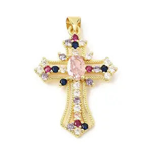 Brass Micro Pave Cubic Zirconia Pendants