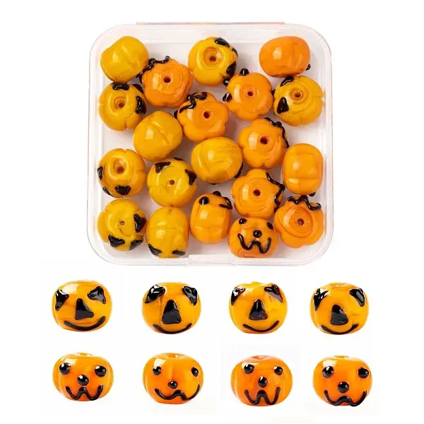 20Pcs 2 Style Autumn Theme Handmade Lampwork Beads