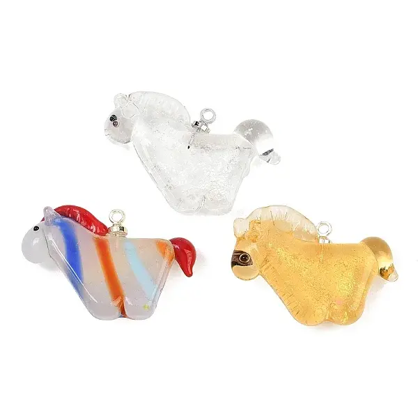 Handmade Gold Foil Lampwork Pendants