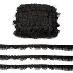 Satin Chiffon Double Ruffled Lace Trim