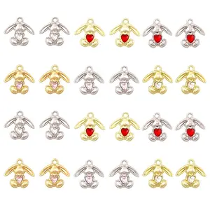 24Pcs 6 Style Rack Plating Alloy Pendants