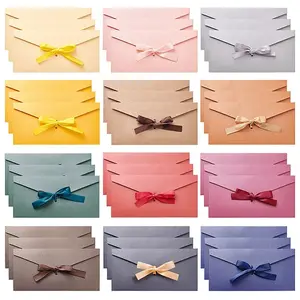 36Pcs 12 Colors Paper Envelope with Bowknot