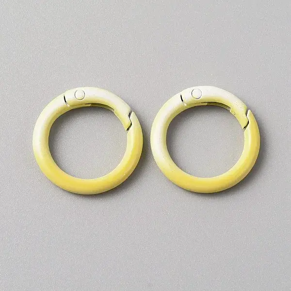 Gradient Color Zinc Alloy Spring Gate Rings