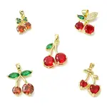 5Pcs 5 Styles Brass Micro Pave Cubic Zirconia Charms