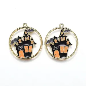 Halloween Theme Alloy Enamel Pendants