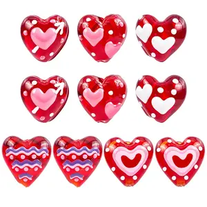 10Pcs 5 Colors Handmade Lampwork Enamel  Beads