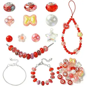 DIY Acrylic Beads & Brass European Style Bracelet Making Kits