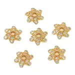 Brass Micro Pave Cubic Zirconia Bead Caps