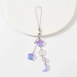 Alloy Wing with Glass Moon & Star Mobile Straps
