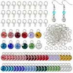 DIY Flat Round Alloy Rhinestone Pendent Decoration Making Kits