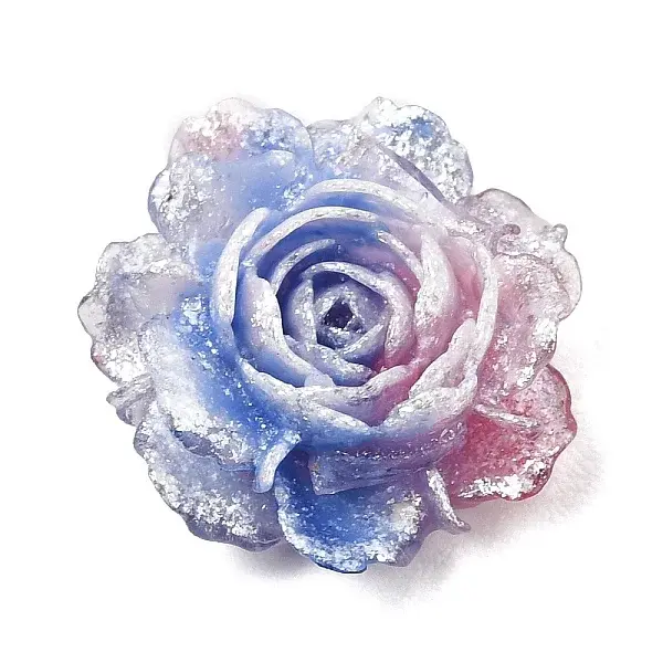 Two Tone Opaque Resin & Glitter Powder Cabochons