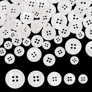 100Pcs 5 Styles 4-Hole Shell Buttons