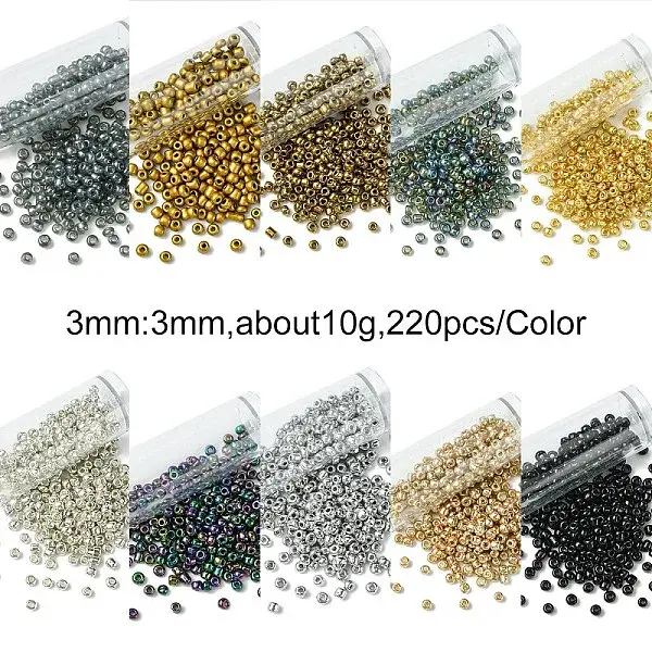 100G 10 Styles Glass Seed Beads