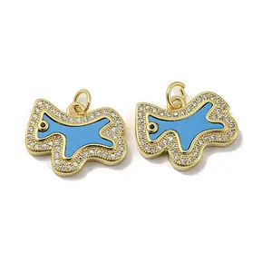 Brass Micro Pave Cubic Zirconia Pendants