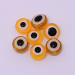 Flat Round Evil Eye Resin Beads