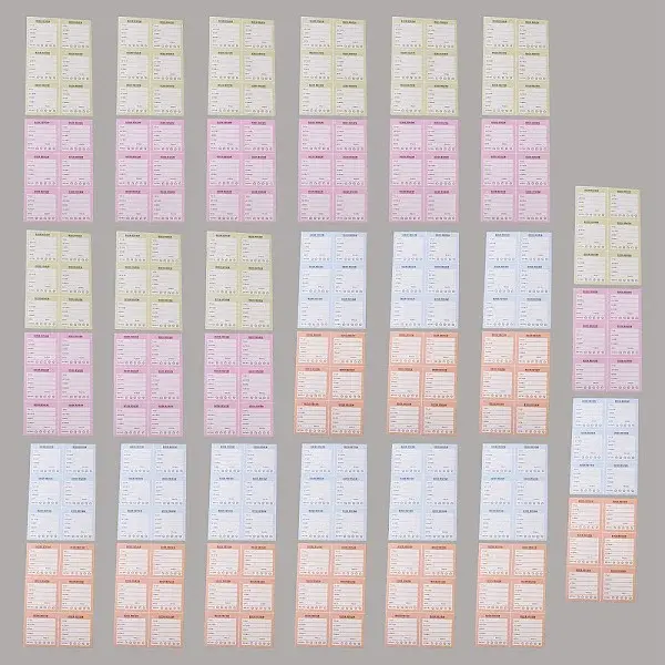 40 Sheets 4 Colors Paper Handwritten Blank Stickers