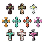 20Pcs 10 Styles Cross with Flower Silicone Focal Beads