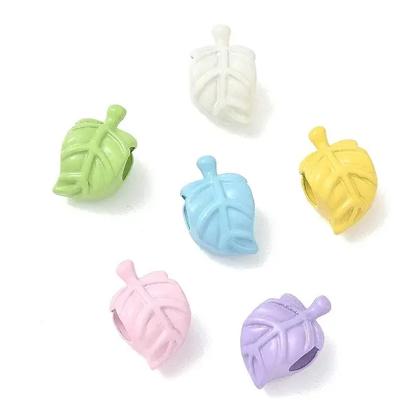 Spray Painted Alloy European Beads
