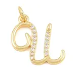 Brass Micro Pave Clear Cubic Zirconia Pendants
