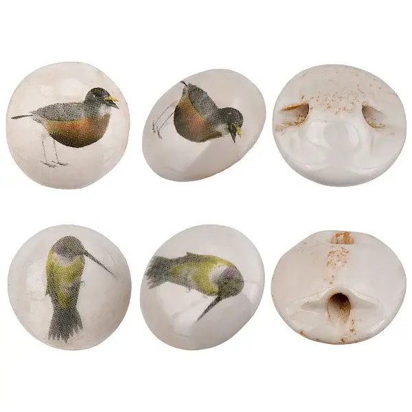 6Pcs 2 Colors Porcelain Buttons