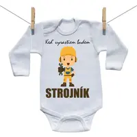 Boodyy Body s dlhým rukávom Keď vyrastiem budem strojník 92 (18-24 mesiacov)