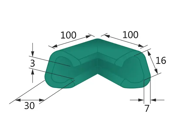 20 ks - Pěnový polyetylén Profil  U FIX 15-C (ROH 100x100)