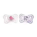 CHICCO Cumlík Physio Light silikónový dievča - vtáčik/tukan 2 ks, 2-6 m+