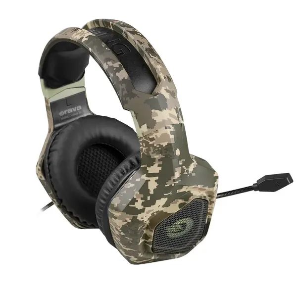 Herné slúchadlá s mikrofónom, maskáčová