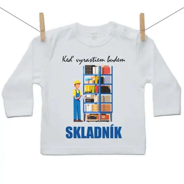 Boodyy Tričko s dlhým rukávom Keď vyrastiem budem skladník 68 (3-6 mesiacov)