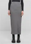 Women's ribbed skirt with high slit gray