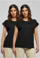 Women's T-shirt with extended shoulder 2 pcs black+black