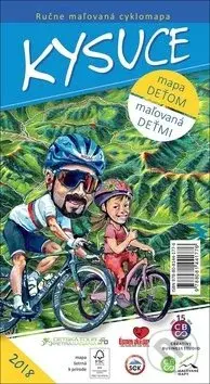 Ručne maľovaná cyklomapa Kysuce (mapa deťom, maľovaná deťmi)