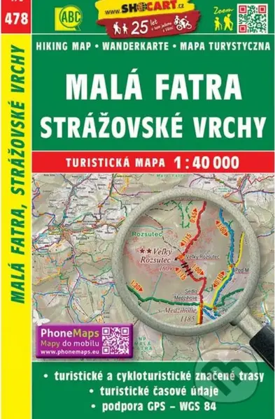 Malá Fatra, Strážovské vrchy 1:40 000 (Turistická mapa 478)