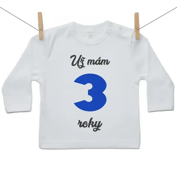 Boodyy Tričko s dlhým rukávom Už mám 3 roky Chlapec 140 (9-10 rokov)